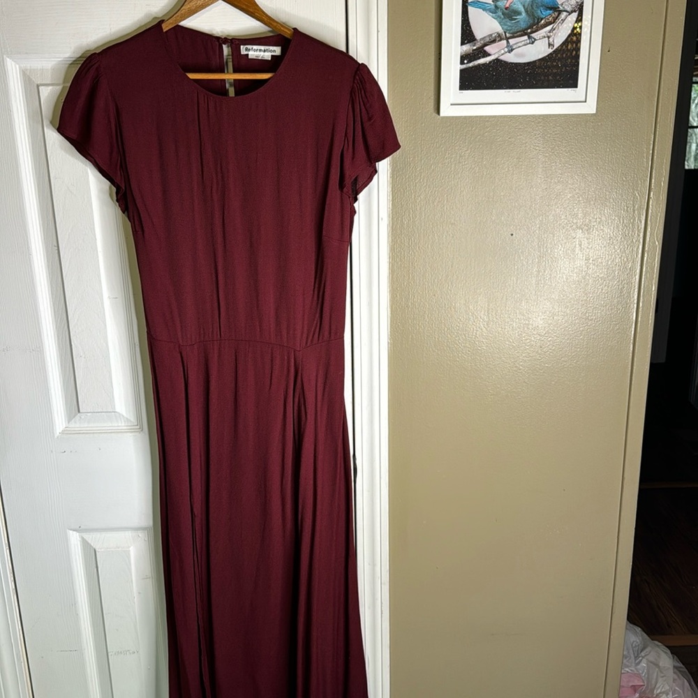 Reformation Burgundy Maxi Dress